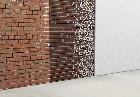 Mortier de restauration pour murs exposés à l'humidité et aux sels, plus spécifiquement pour les substrats humides et chargés en sels.